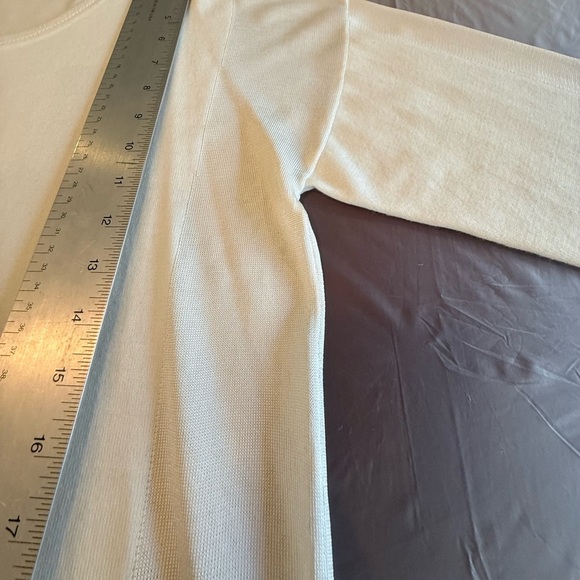 Etcetera by Carlisle Ivory Long Sleeve Lightweight Silk Blend Sweater Size XL - Picture 5 of 11